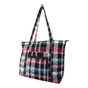Vera Bradley Vera Large Tote in Ribbons Plaid New With Tags